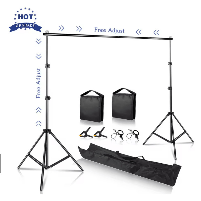 Adjustable Photography Backdrop Stand For Studio And Event Backgrounds With Telescopic Support 3