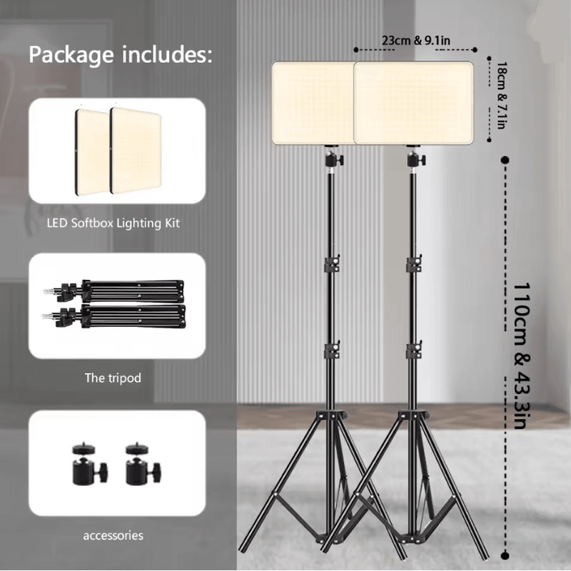 LED Video Conference Light With Adjustable Tripod For Zoom Calls Live Streaming And Photography 3