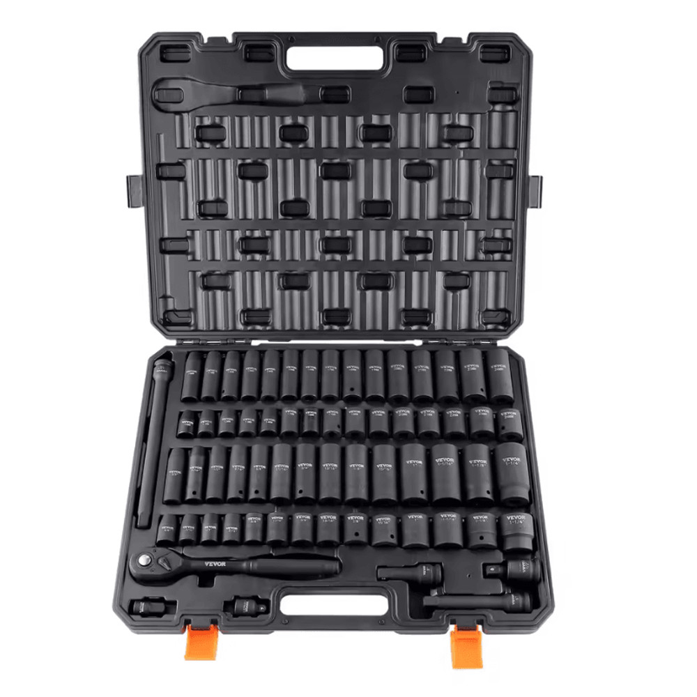 SucceBuy 1 2 Inch Drive Impact Socket Set With 6 Point Cr V Steel For Auto Repair And Heavy Duty Us 0