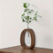 Walnut Wood Hydroponic Glass Vase For Minimalist Plant Decor 1