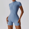 Seamless One Piece Yoga Jumpsuit With Zipper And Stand Collar 3