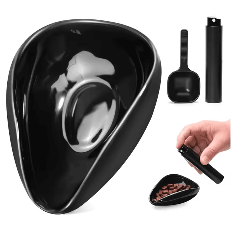 Ceramic Coffee Dosing Cup And Spoon Set For Espresso And Tea Brewing 0