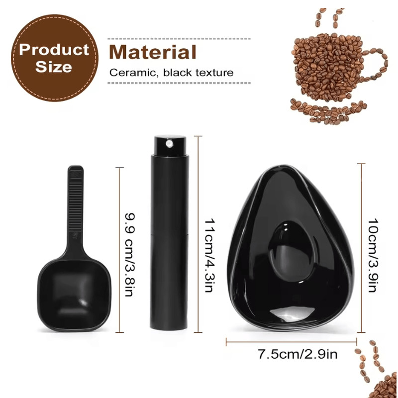 Ceramic Coffee Dosing Cup And Spoon Set For Espresso And Tea Brewing 1
