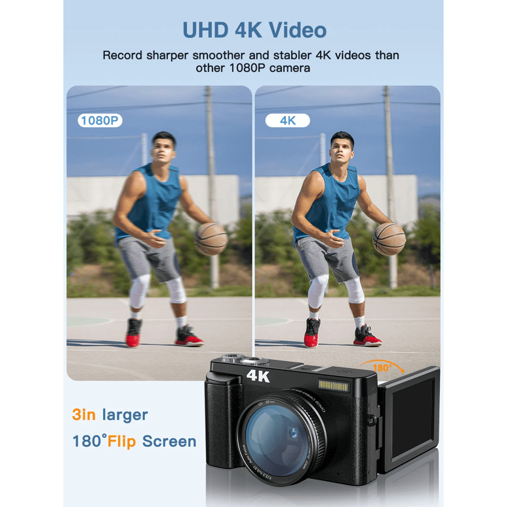 4K Vlogging Camera With Flip Screen Autofocus And Anti Shake For Photography And Video 1