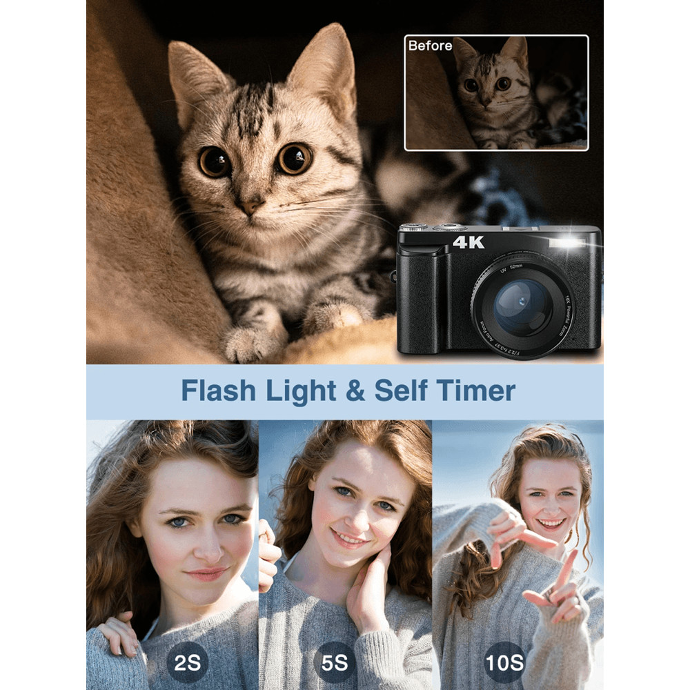 4K Vlogging Camera With Flip Screen Autofocus And Anti Shake For Photography And Video 3