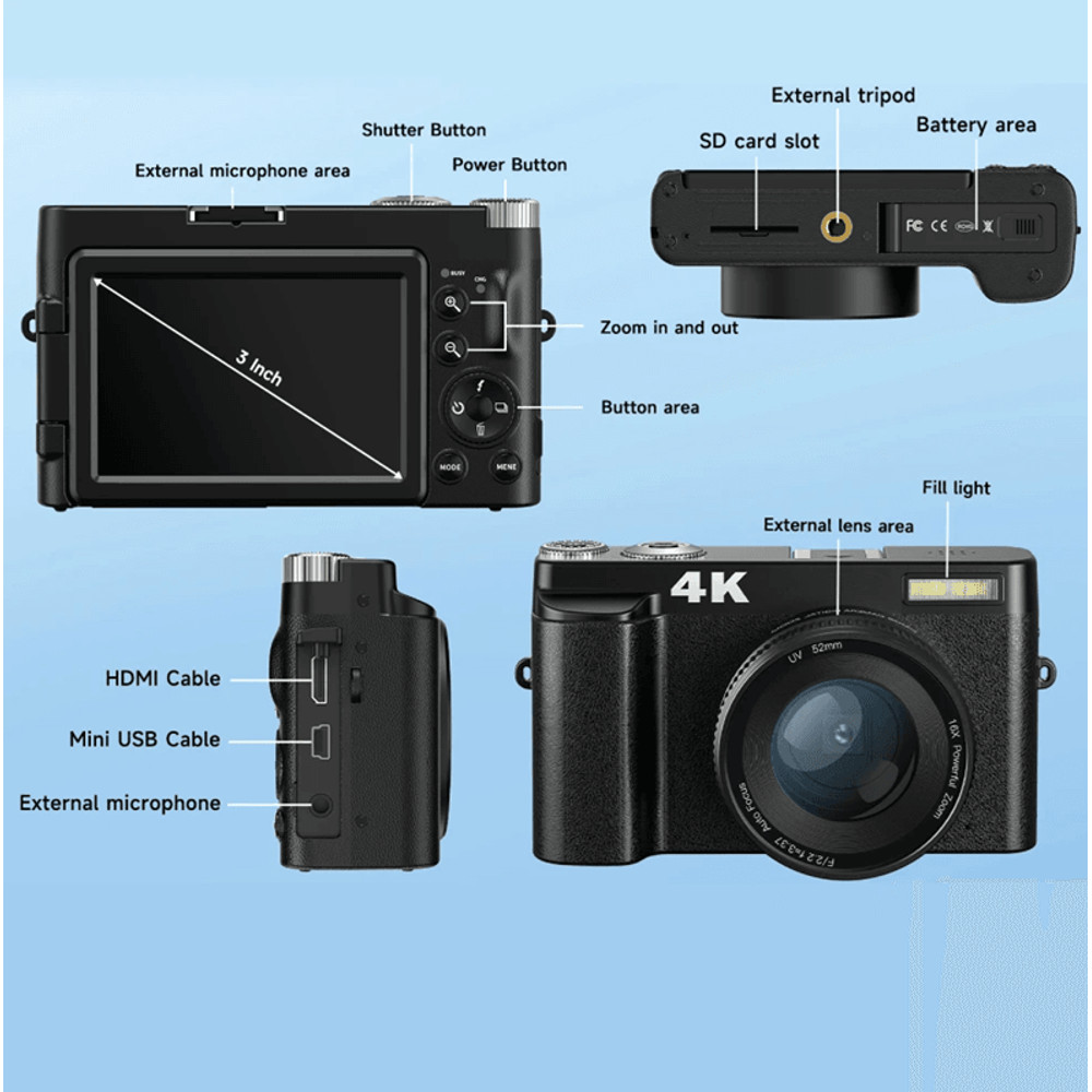 4K Vlogging Camera With Flip Screen Autofocus And Anti Shake For Photography And Video 5
