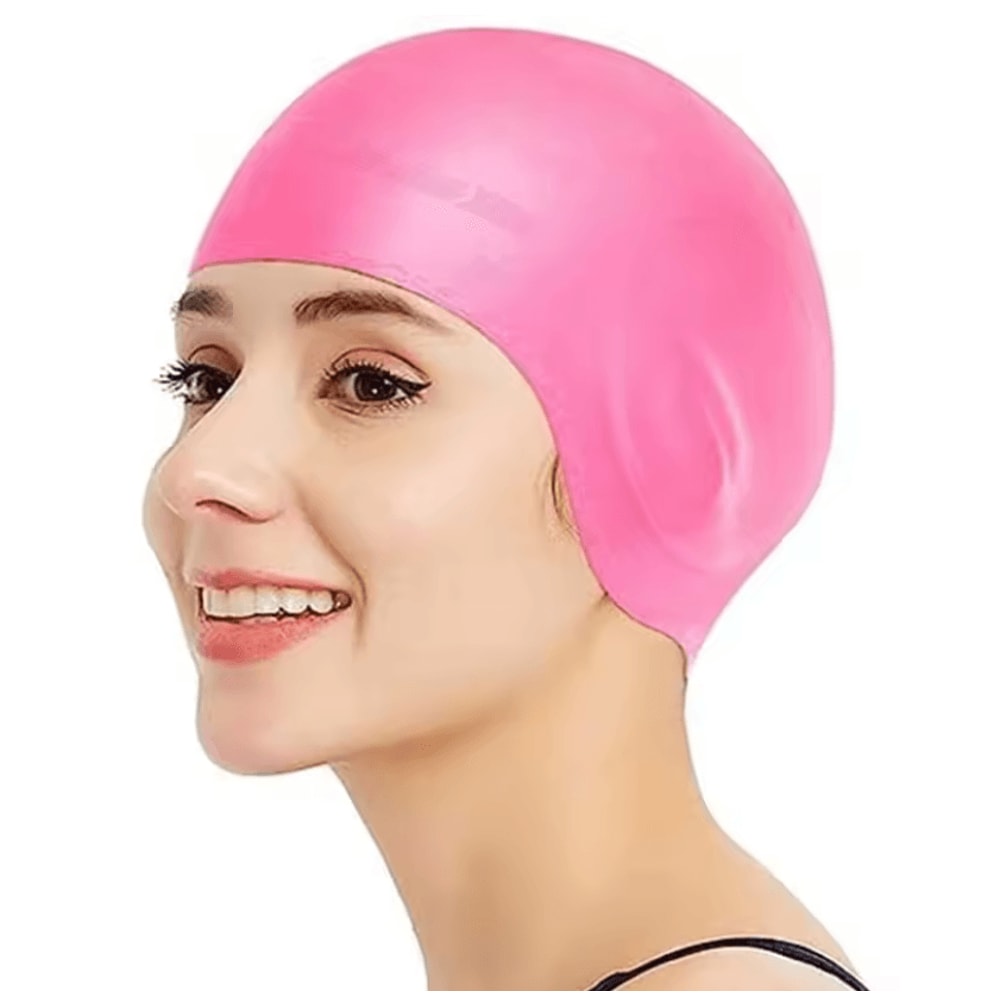 Waterproof Silicone Swimming Cap With Ear Protection For Adults 0