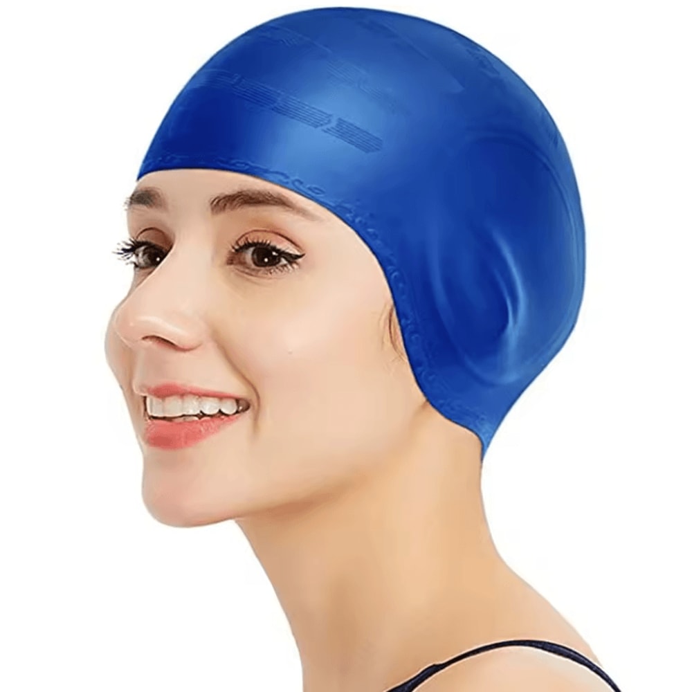 Waterproof Silicone Swimming Cap With Ear Protection For Adults 2