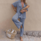 Womens 3 Piece Mesh Beach Outfit Set Knitted Cover Up Cardigan And High Waist Pants 2