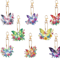 DIY Diamond Art Keychain Set 8 Piece Butterfly And Bird Kit For Adults And Craft Lovers 1