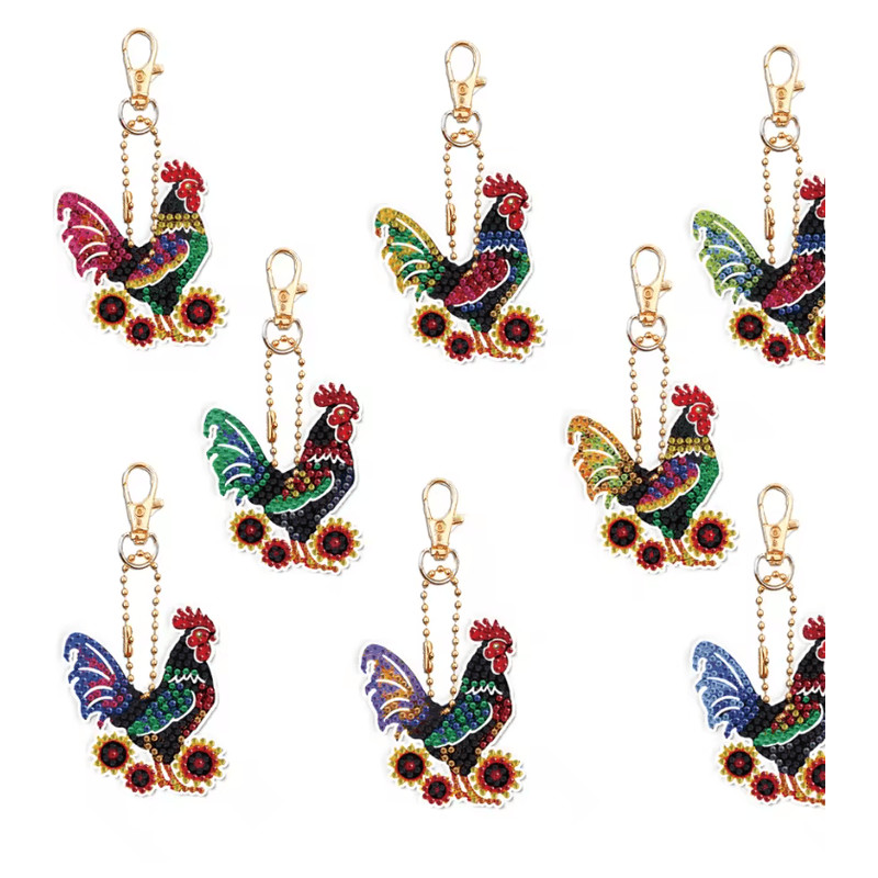 DIY Diamond Art Keychain Set 8 Piece Butterfly And Bird Kit For Adults And Craft Lovers 3