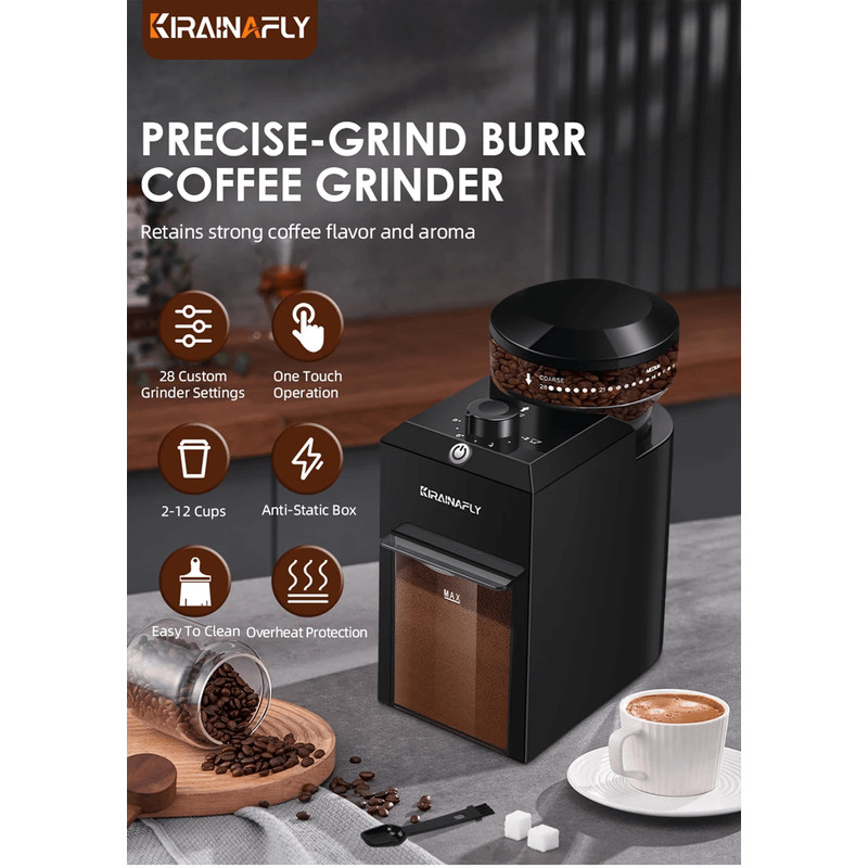Electric Burr Coffee Grinder With 28 Settings For Espresso French Press And Drip Brewing 2