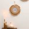 Handwoven Round Wall Mirror Boho Hanging Decor For Bedroom Living Room Or Entryway 0