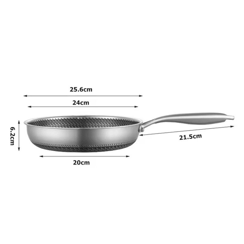 Honeycomb Stainless Steel Nonstick Frying Pan With Lid For Induction And Gas Cooktops 2