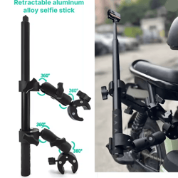 double head camera clamp mount for gopro and insta360 motorcycle and bike handlebar
