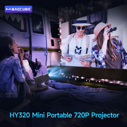 magcubic hy320 mini 4k android projector with wifi 6 and bluetooth for home and outdoor use