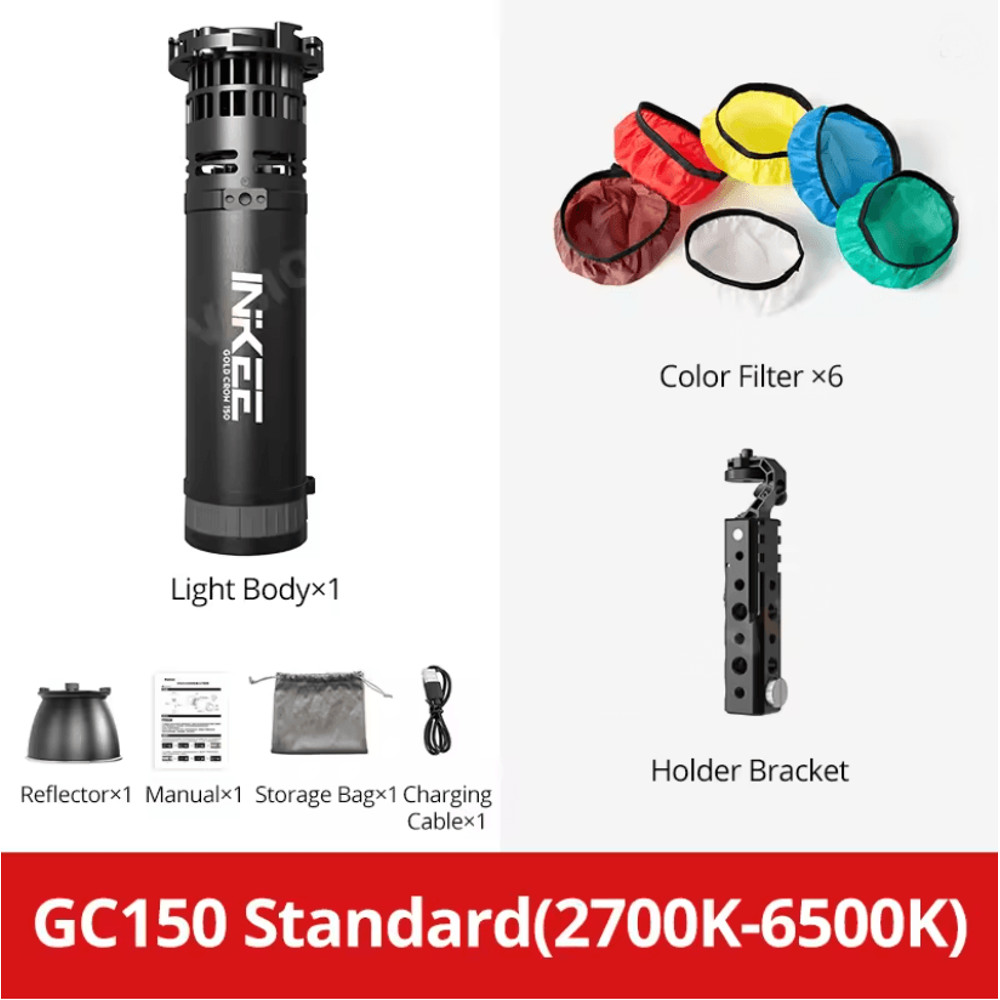 INKEE GC150 Portable LED Video Light With Adjustable Color Temperature And Built In Battery 3