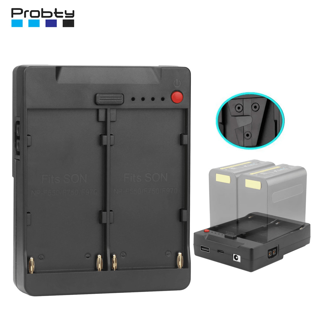 Probty Dual NPF970 To V Mount Converter Plate With D Tap 0