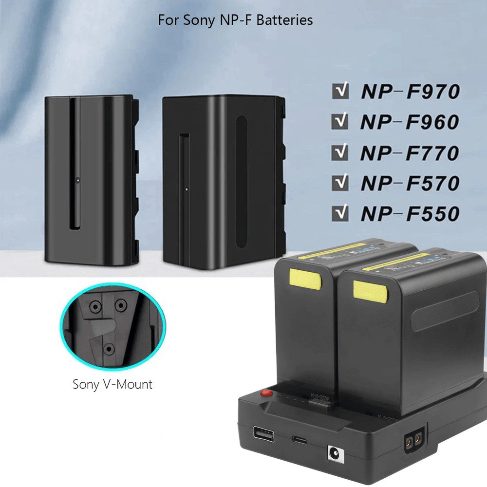 Probty Dual NPF970 To V Mount Converter Plate With D Tap 3