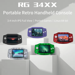 anbernic rg34xx retro handheld gaming console 3 4 inch linux