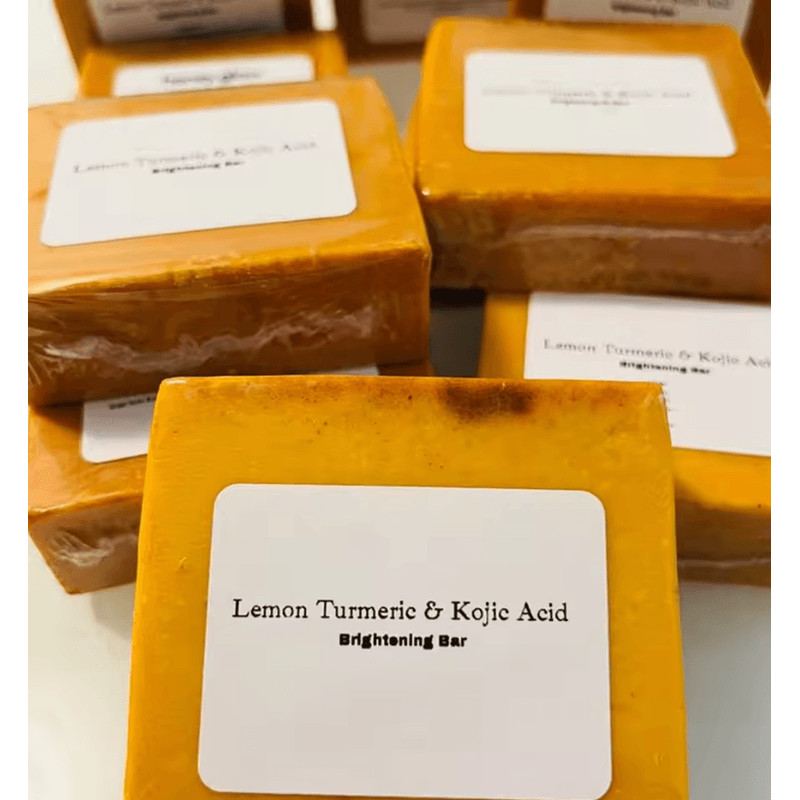 Turmeric Kojic Acid Soap Bar Brightening Lemon Handmade 1