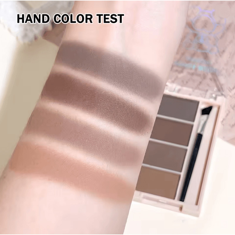 BrowCraft 4Color Matte Eyebrow Powder Palette With Dual Brushes 1