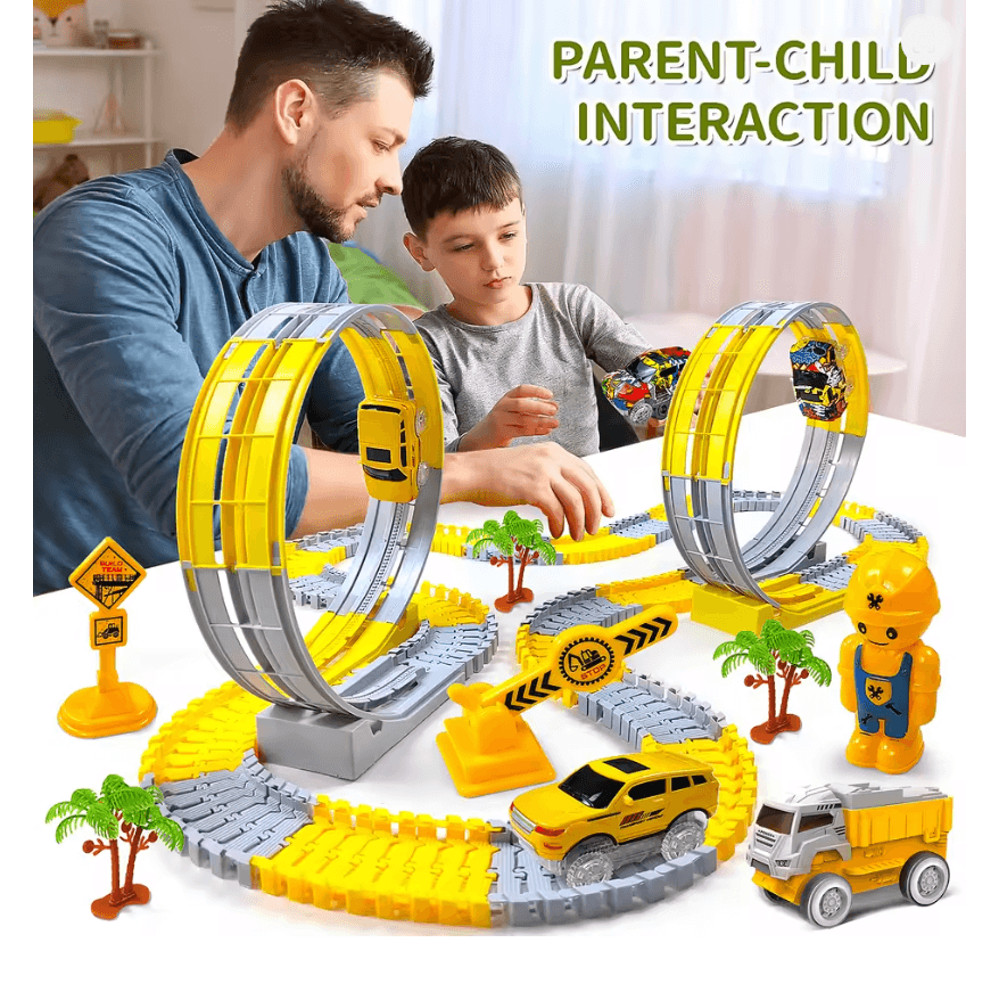RoadFlex Electric Flexible Track Toy Childrens Interactive STEM Car Set 0