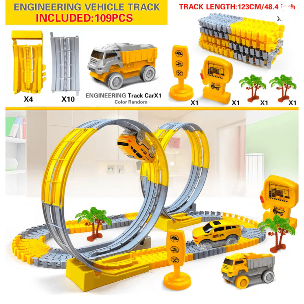 RoadFlex Electric Flexible Track Toy Childrens Interactive STEM Car Set 3
