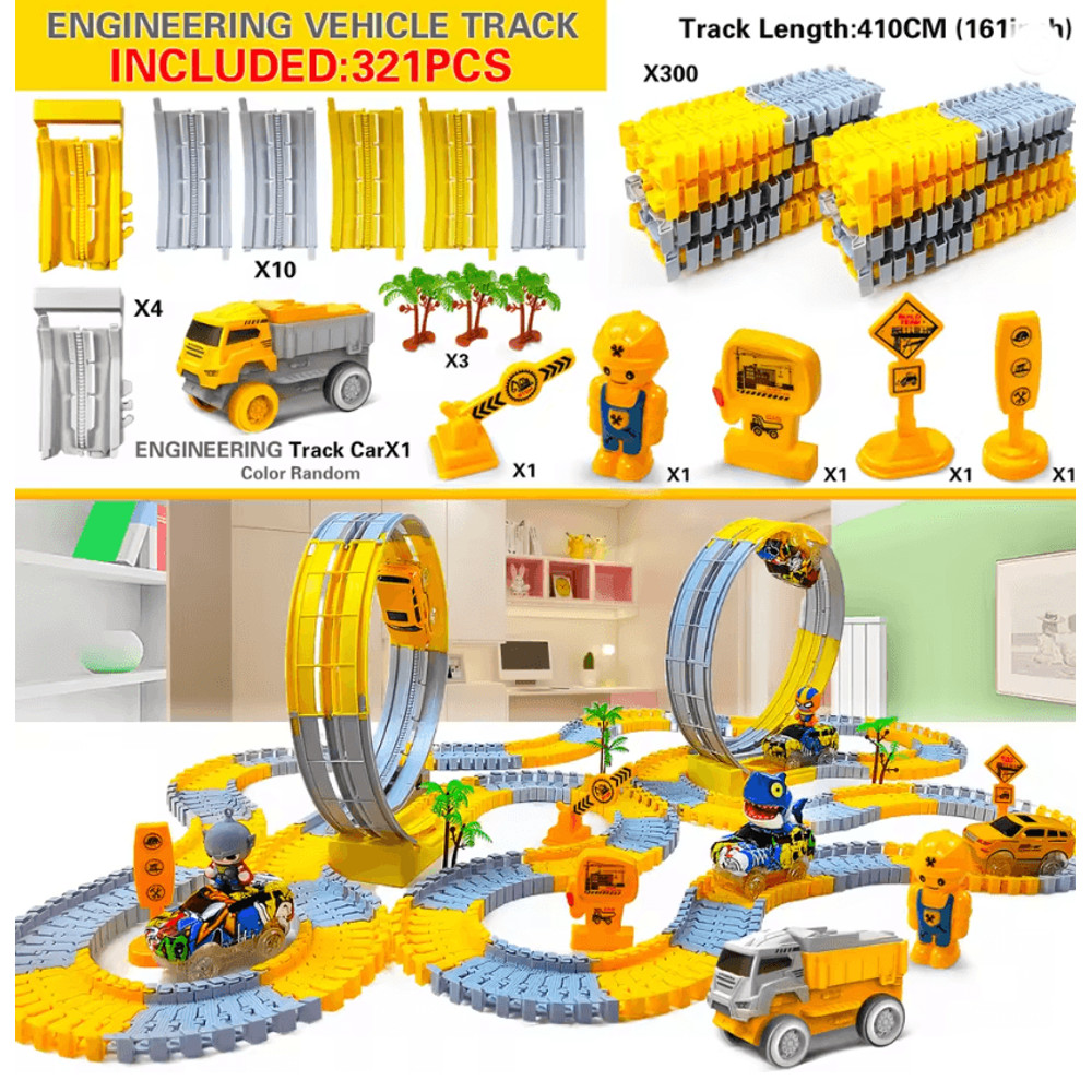 RoadFlex Electric Flexible Track Toy Childrens Interactive STEM Car Set 4