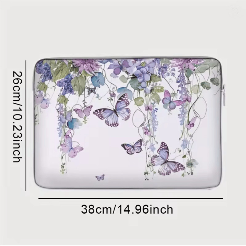 Purple Butterfly Laptop Bag And Briefcase Set For 14 Inch Laptops 1