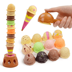 deluxe ice cream stack up pretend play toy – educational toy for kids