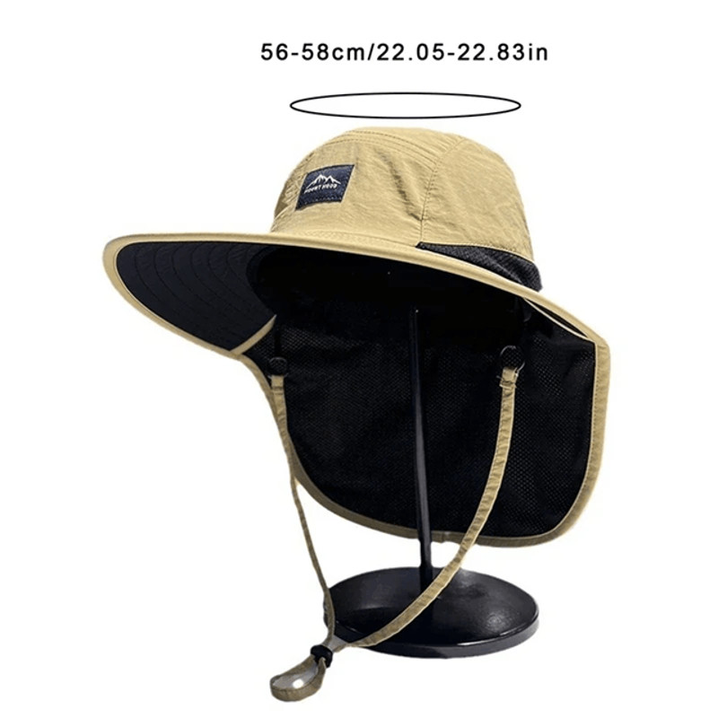 BreezeShield Wide Brim Waterproof Sun Hat With Neck Flap 2