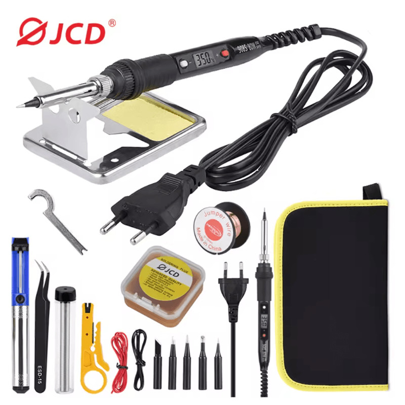 JCD 80W Adjustable Temperature Soldering Iron Kit With LCD Display 0