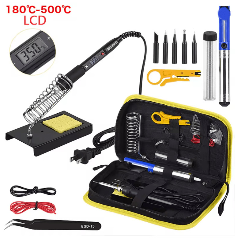 JCD 80W Adjustable Temperature Soldering Iron Kit With LCD Display 6