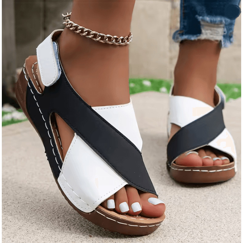 BreezeStride Lightweight Peep Toe Wedge Sandals 1
