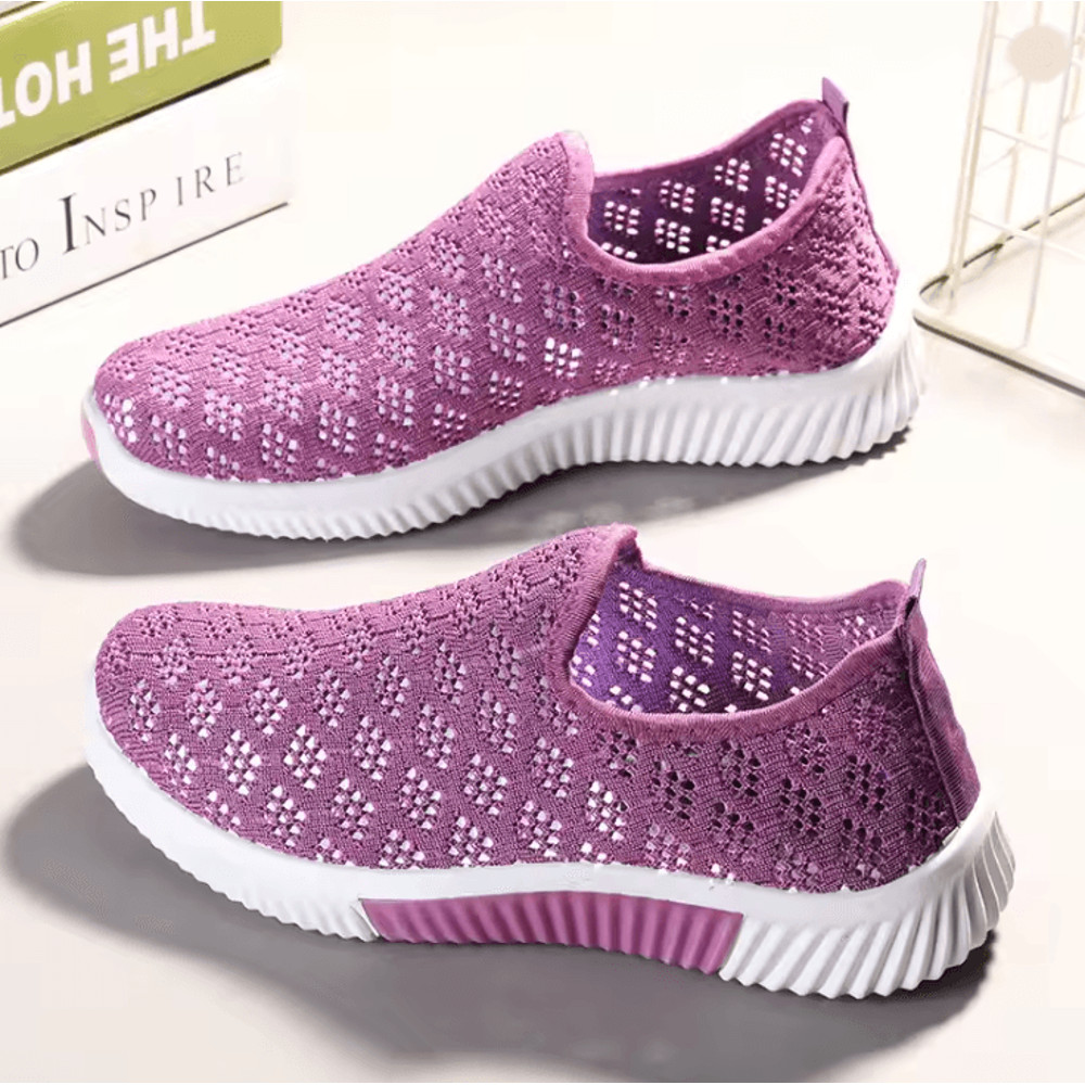 Womens Breathable Mesh Walking Sneakers With Soft Sole For All Day Comfort 0