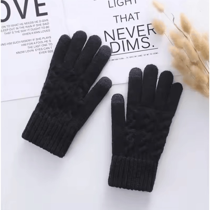 Winter Touchscreen Fleece Gloves For Men And Women With Warm Wool Knit Lining 1