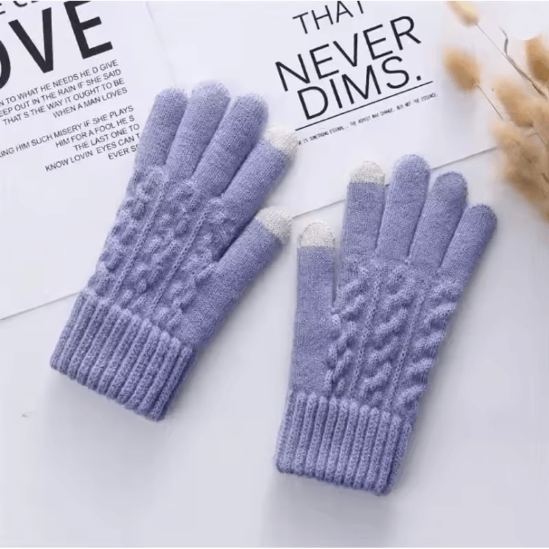 Winter Touchscreen Fleece Gloves For Men And Women With Warm Wool Knit Lining 5