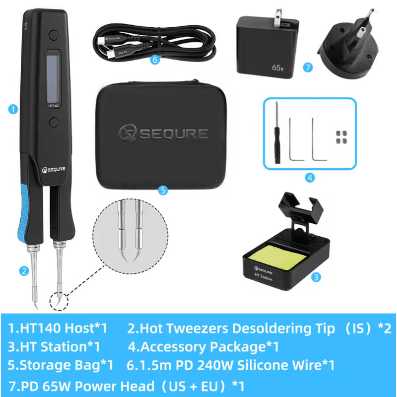 SEQURE HT140 2 In 1 Portable Hot Tweezers And Soldering Iron 3