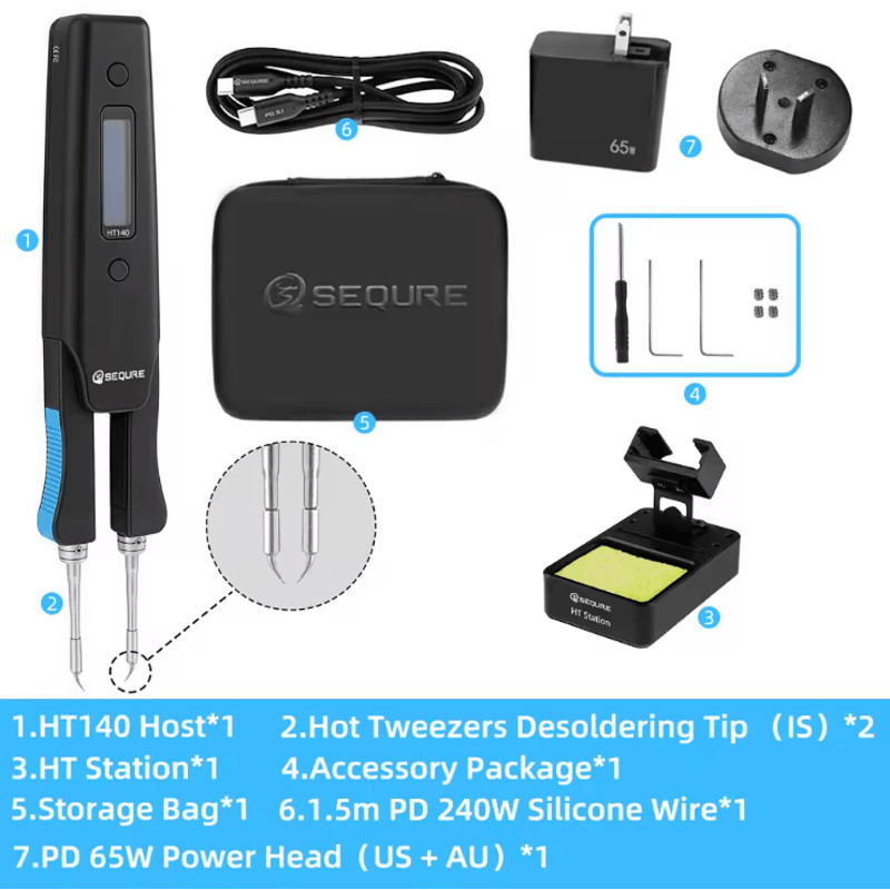 SEQURE HT140 2 In 1 Portable Hot Tweezers And Soldering Iron 4