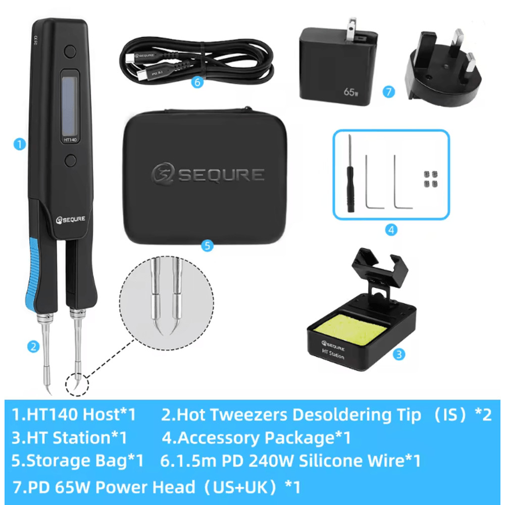 SEQURE HT140 2 In 1 Portable Hot Tweezers And Soldering Iron 5