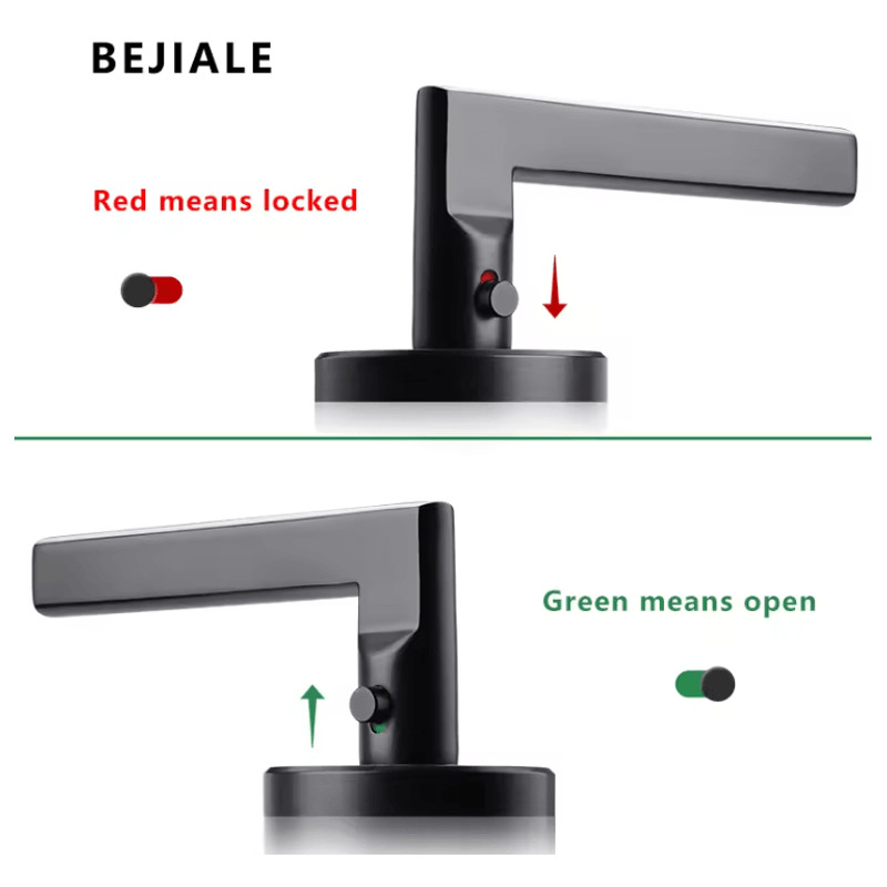 HomeGuard Stainless Bathroom Handle Lock With Indicator 1