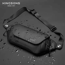 kingsons urbantech waterproof sling bag for men compact crossbody with ipad pocket