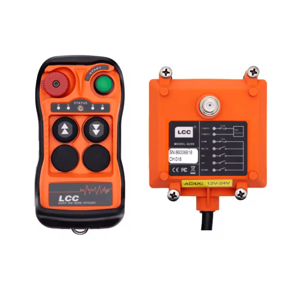 LCC Q200 Industrial Crane Remote Control 2 Button Wireless Hoist Controller 1