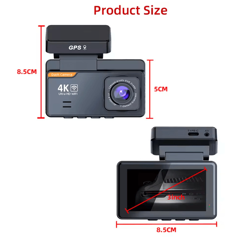 Xiaomi 4K Dual Lens Dash Cam With GPS WiFi 24H Parking Monitor 1