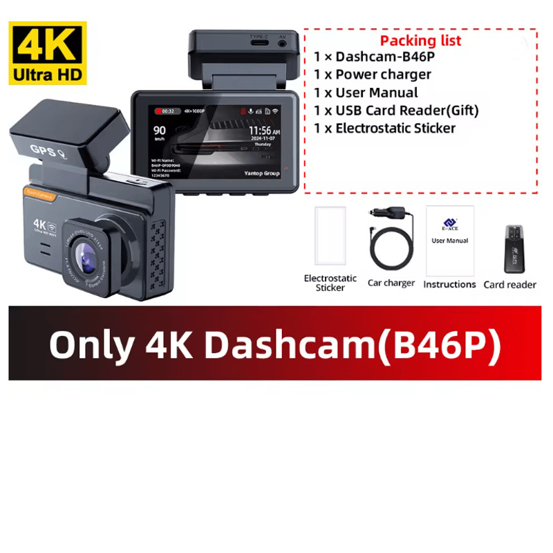 Xiaomi 4K Dual Lens Dash Cam With GPS WiFi 24H Parking Monitor 2