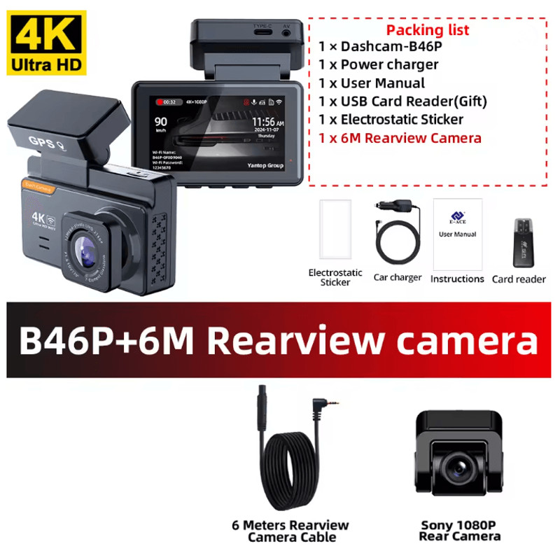 Xiaomi 4K Dual Lens Dash Cam With GPS WiFi 24H Parking Monitor 3