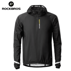 rockbros lightweight waterproof cycling rain jacket with reflective hood