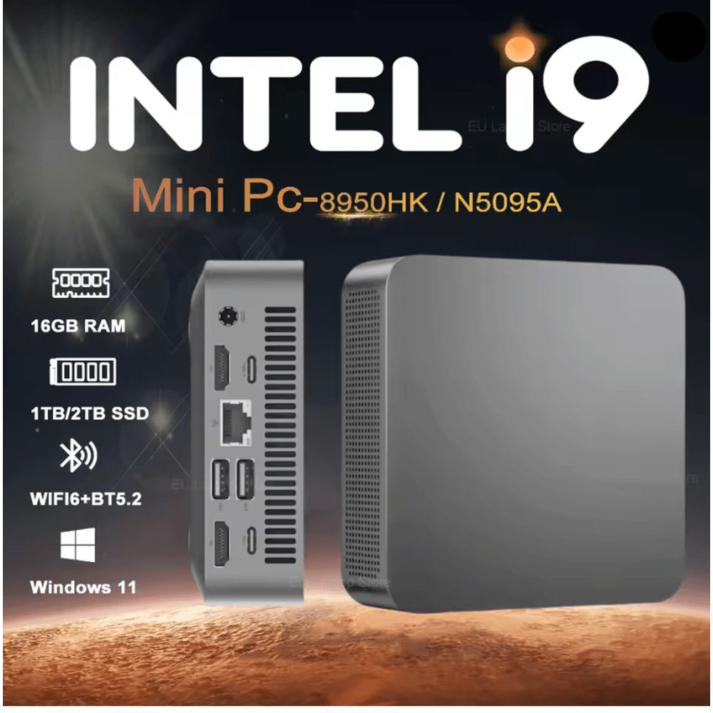 I9 Pocket Mini PC Windows 11 16GB RAM 1TB SSD 4K USB C 0