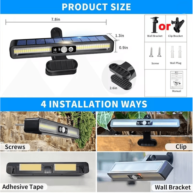 SunGuard Clip On Solar Motion Sensor Light Outdoor Waterproof Fence Security Lamp 3